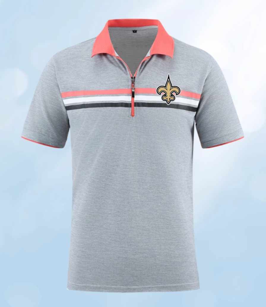 New Orleans Saints grey Men 2025 NFL polo T shirt